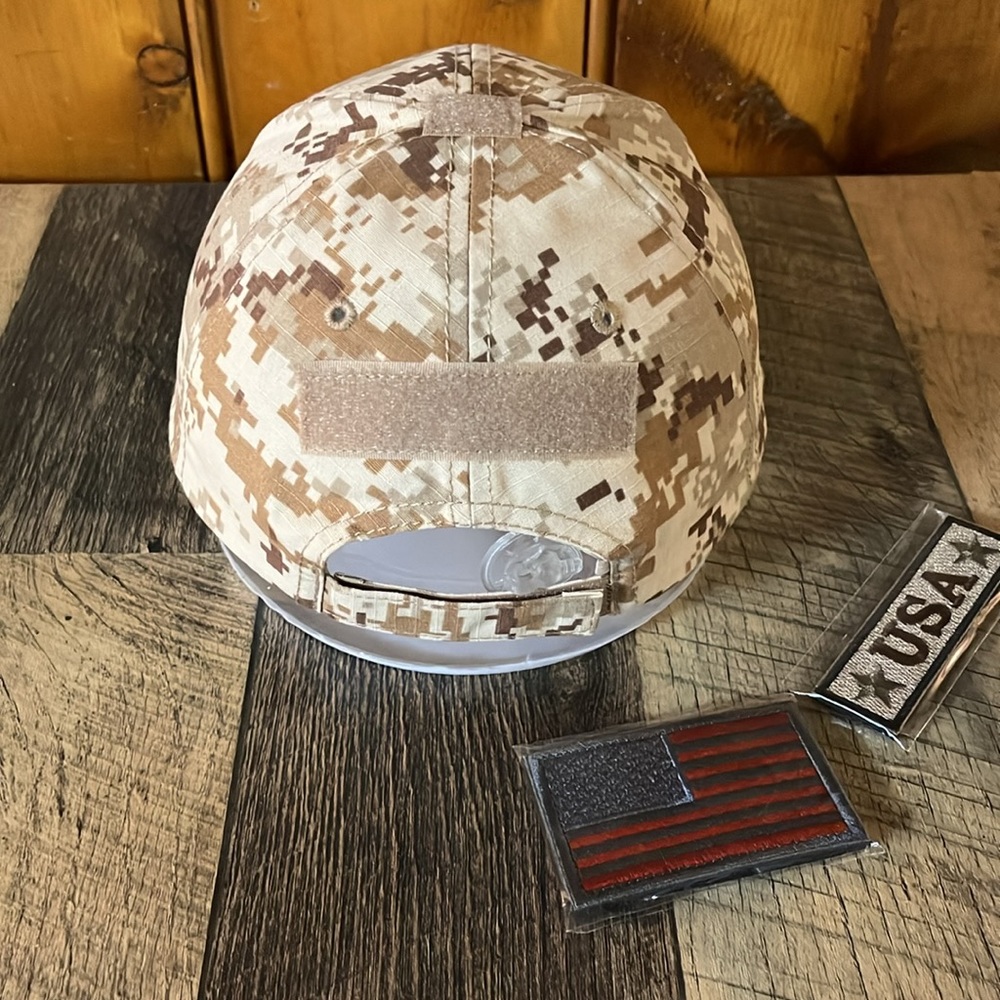 RIP STOP DESERT DIGITAL CAMO HAT WITH HOOK AND LOOP PATCHES - Picture 3 of 7
